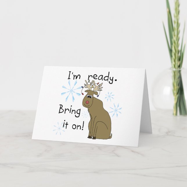 Tarjeta Festiva Reindeer listo para Navidades camisetas y regalos (Anverso)
