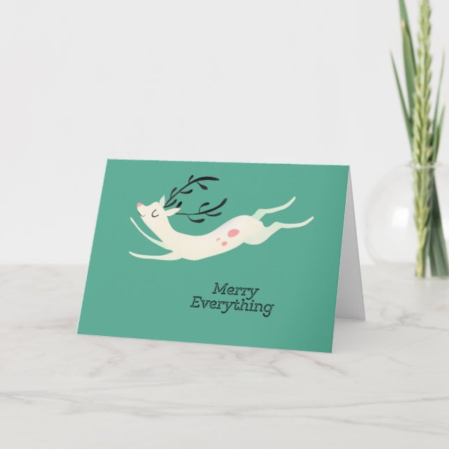 Tarjeta Festiva Reindeer Merry Everything (Anverso)