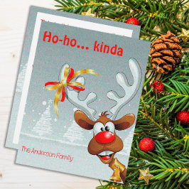 Tarjeta Festiva Reindeer Rudolph christmas fun wishes Postcard