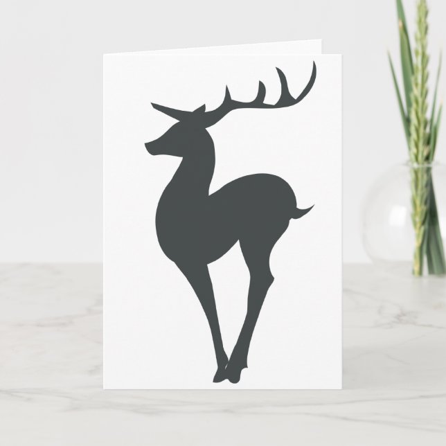 Tarjeta Festiva Reindeer Silhouette (Anverso)