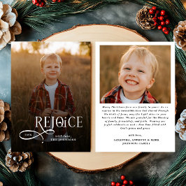 Tarjeta Festiva Rejoice Christian Religious Merry Christmas Photo