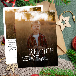 Tarjeta Festiva Rejoice Christian Religious Merry Christmas Photo