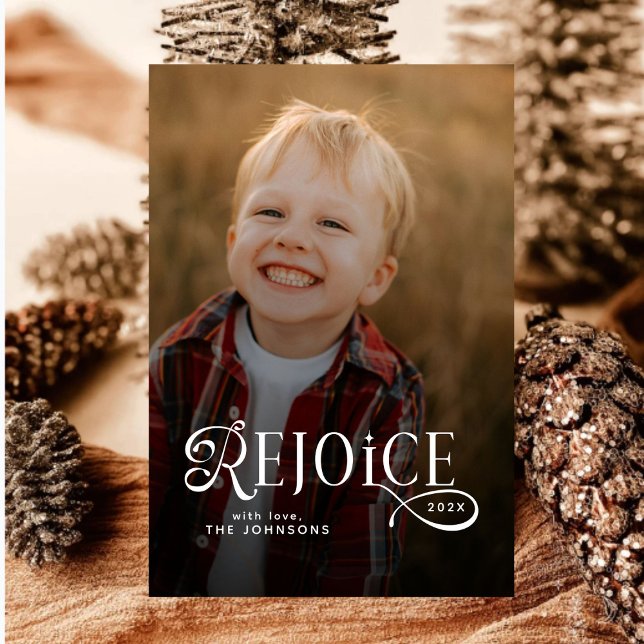 Tarjeta Festiva Rejoice Christian Religious Merry Christmas Photo  (Subido por el creador)