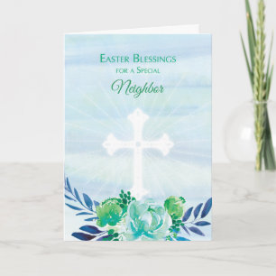 Tarjeta Festiva Relación personalizado Flores azules Verde azulada