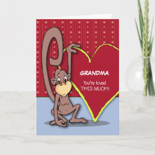 Tarjeta Festiva Relación personalizado, mono lindo en el día de Sa