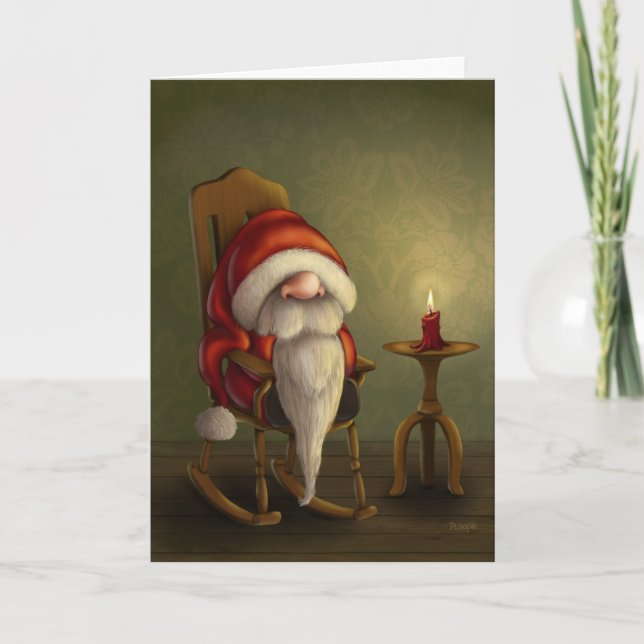 Tarjeta Festiva Relajante Santa (Anverso)