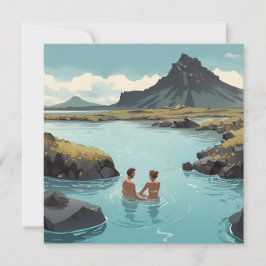 Tarjeta Festiva Relájese en la laguna azul de Islandia