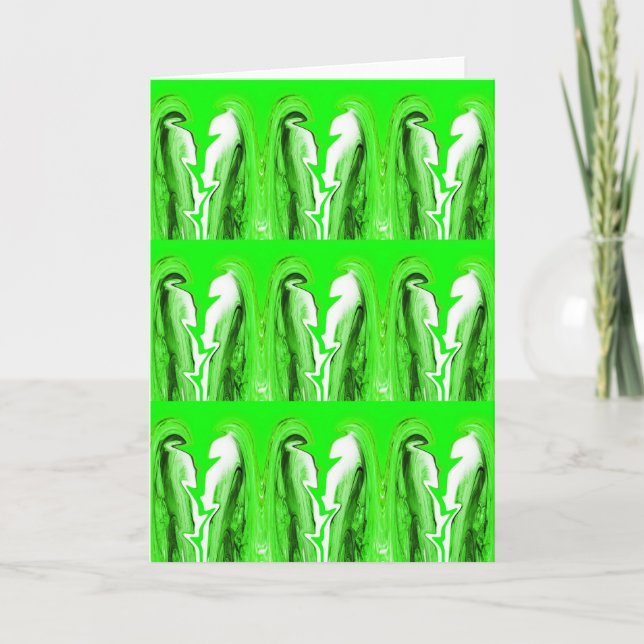 Tarjeta Festiva Relámpago verde (Anverso)