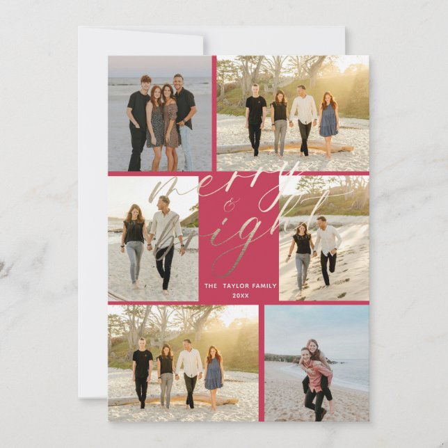 Tarjeta Festiva Relieve metalizado dorado con arándano rosado y br (Anverso)