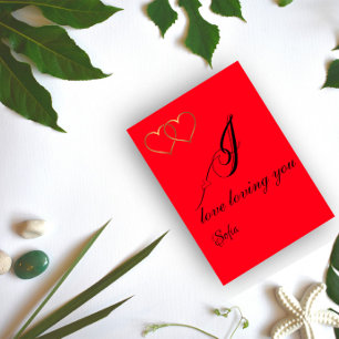 Tarjeta Festiva Relieve metalizado dorado de los deseos del corazó