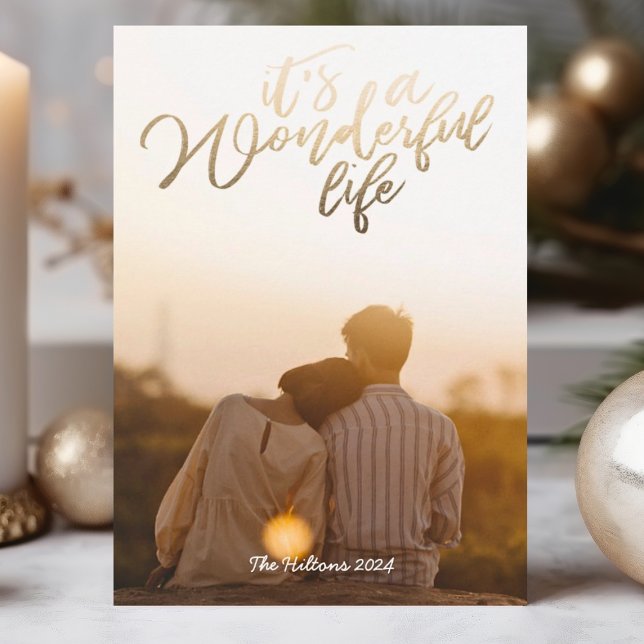 Tarjeta Festiva Relieve metalizado dorado es una vida maravillosa  (Subido por el creador)