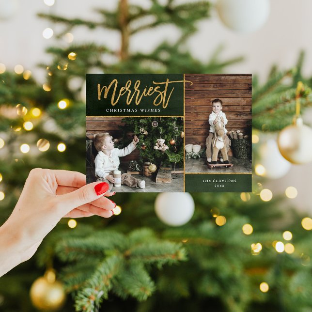 Tarjeta Festiva Relieve metalizado dorado Faux 2 de Merriest (Subido por el creador)