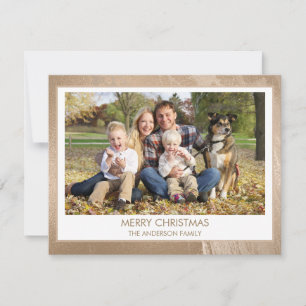 Tarjeta Festiva Relieve metalizado dorado moderno Feliz Navidad, f
