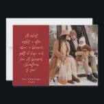 Tarjeta Festiva Religiosa, Feliz Navidad, Foto de la Familia Crist<br><div class="desc">Religiosos, cristianos, Navidades más graciosos, saludo de temporada, festividad más feliz, navidad feliz, temática roja. ( Una noche silenciosa, una estrella arriba, un bendito regalo de esperanza y amor. ¡Un Navidad bendito para ti! ) Celebra la temporada con esta tarjeta de foto familiar (impresa y/o digital, saludo enviado por correo...</div>