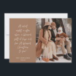Tarjeta Festiva Religiosa, Feliz Navidad, Foto de la Familia Crist<br><div class="desc">Religiosos, cristianos, Navidades más graciosos, saludo de temporada, festividad más feliz, navidad feliz, temática marrón taupe. ( Una noche silenciosa, una estrella arriba, un bendito regalo de esperanza y amor. ¡Un Navidad bendito para ti! ) Celebra la temporada con esta tarjeta de foto familiar (impresa y/o digital, saludo enviado por...</div>