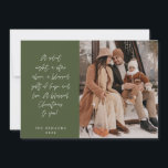 Tarjeta Festiva Religiosa, Feliz Navidad, Foto de la Familia Crist<br><div class="desc">Religiosos, cristianos, Navidades más graciosos, saludo de temporada, festividad más feliz, navidad feliz, temática verde. ( Una noche silenciosa, una estrella arriba, un bendito regalo de esperanza y amor. ¡Un Navidad bendito para ti! ) Celebra la temporada con esta tarjeta de foto familiar (impresa y/o digital, saludo enviado por correo...</div>
