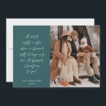Tarjeta Festiva Religiosa, Feliz Navidad, Foto de la Familia Crist<br><div class="desc">Religiosos, cristianos, Navidades más graciosos, saludo de temporada, festividad más feliz, navidad feliz, temática verde esmeralda. ( Una noche silenciosa, una estrella arriba, un bendito regalo de esperanza y amor. ¡Un Navidad bendito para ti! ) Celebra la temporada con esta tarjeta de foto familiar (impresa y/o digital, saludo enviado por...</div>