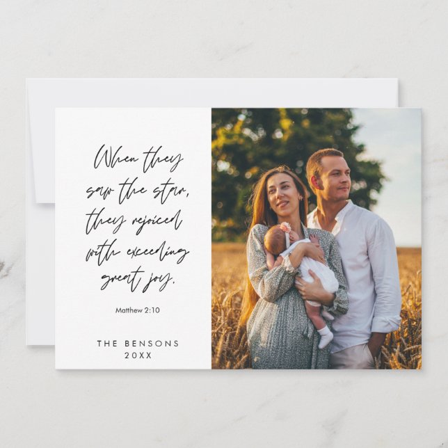 Tarjeta Festiva Religiosa, Feliz Navidad, Foto de la Familia Crist (Anverso)