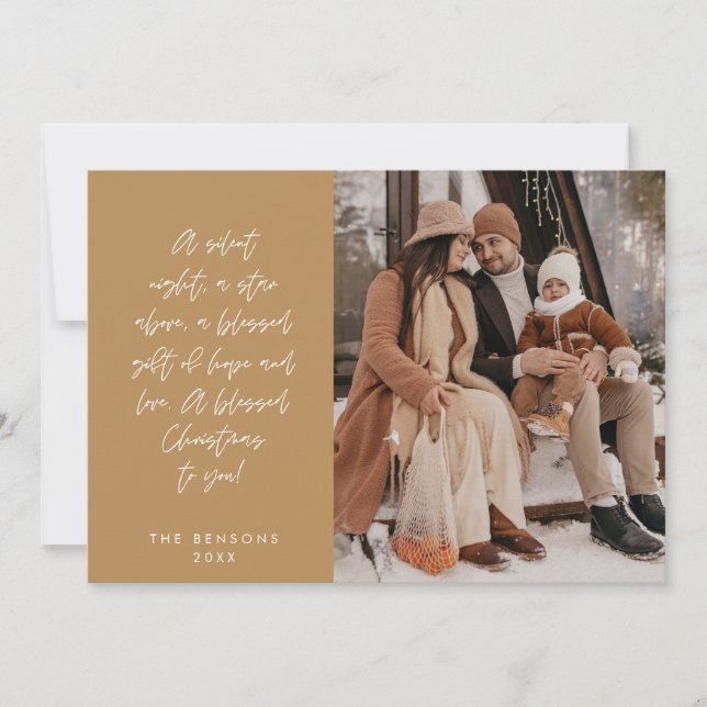 Tarjeta Festiva Religiosa, Feliz Navidad, Foto de la Familia Crist (Anverso)