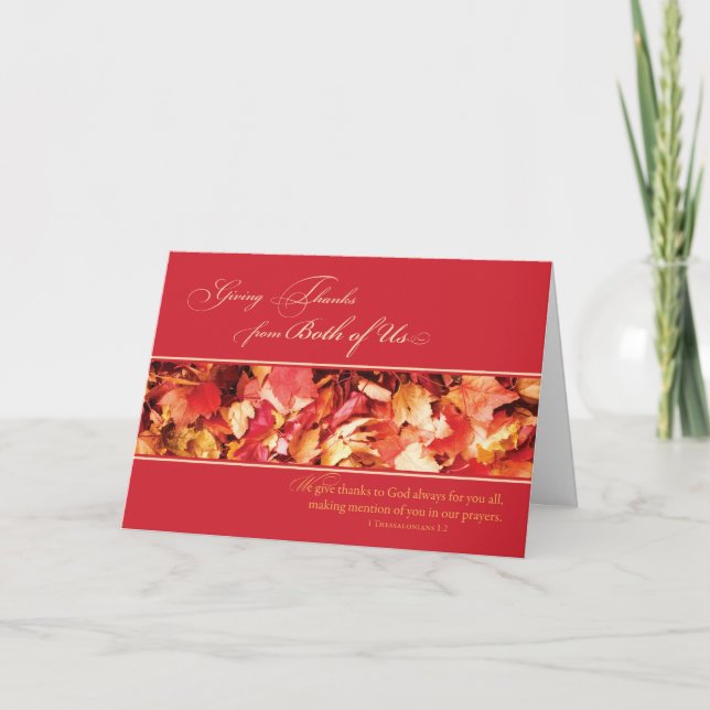 Tarjeta Festiva Religioso, de las dos hojas del Acción de Gracias  (Anverso)