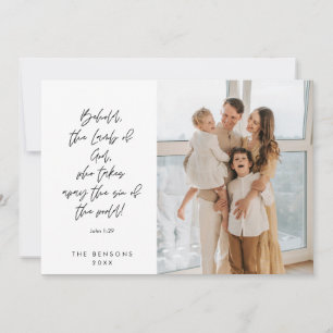 Tarjeta Festiva Religioso, Feliz Navidad, Foto de Familia Cristian