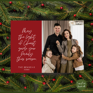 Tarjeta Festiva Religioso, Feliz Navidad, Foto de familia cristian