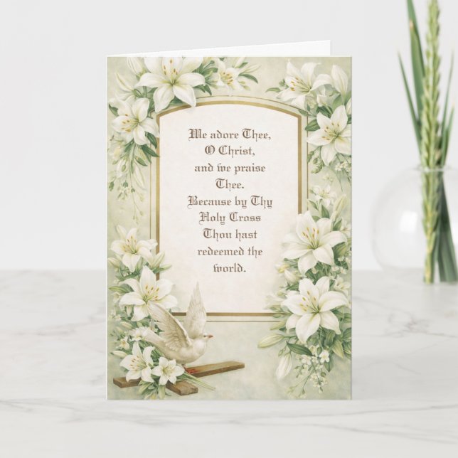 Tarjeta Festiva Religious Catholic Easter Jesus Resurrection Mary (Anverso)