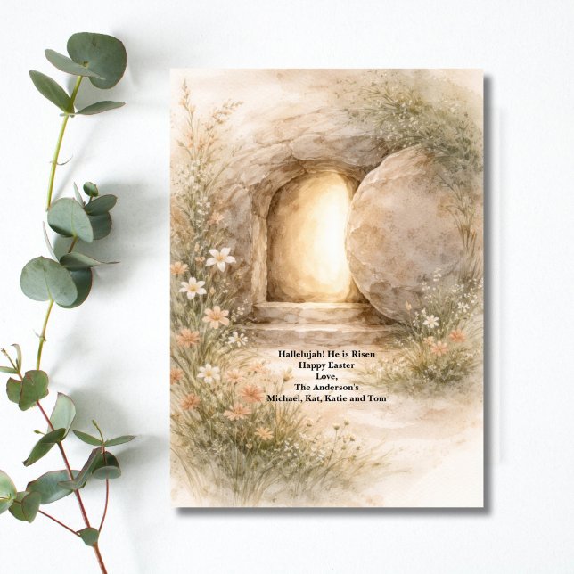 Tarjeta Festiva Religious Christian Catholic Jesus Tomb Easter (Jesus Tomb Easter card, Religious, Christian Catholic, Personalized, Printed or  Digital)