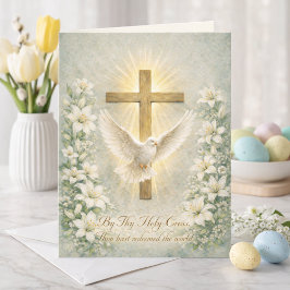 Tarjeta Festiva Religious Easter Scripture Lilies Cross