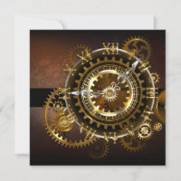 Reloj de vapor con engranajes antiguos