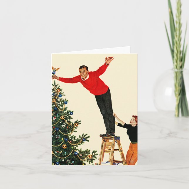 Tarjeta Festiva Rematar el árbol (Anverso)