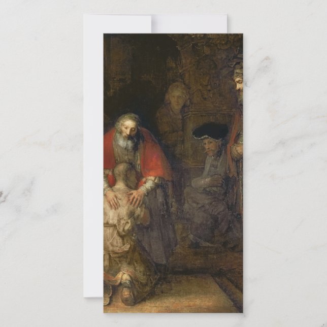 Tarjeta Festiva Rembrandt - Regreso Del Hijo Prodigal (Anverso)