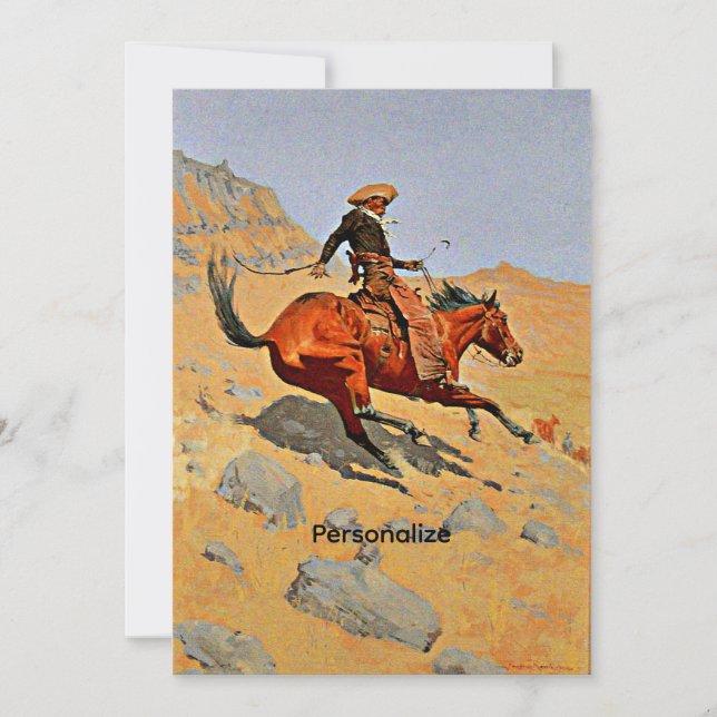 Tarjeta Festiva Remington - The Cowboy, Personalize (Anverso)
