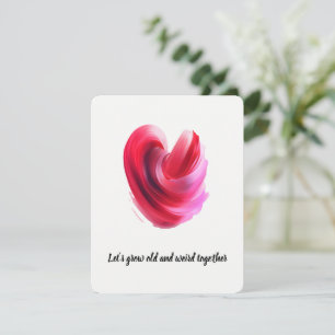 Tarjeta Festiva Remolino abstracto y vibrante en forma de corazón