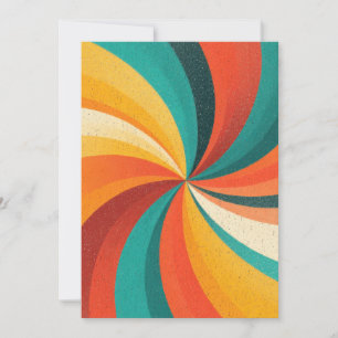 Tarjeta Festiva Remolino de Color Retro – Fondo Abstracto Vintage
