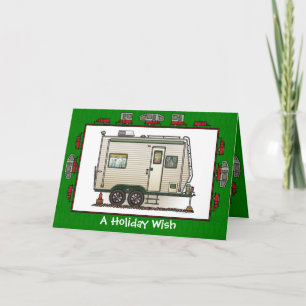 Tarjeta Festiva Remolque de campista lindo del transportista del