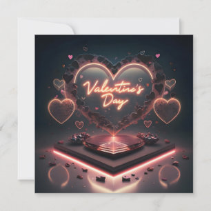 Tarjeta Festiva renderizado 3D con texto Feliz Día de San Valentín