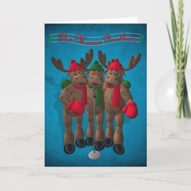 Tarjeta Festiva Reno caprichoso: Los hermanos de los alces (Anverso)