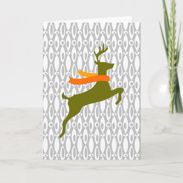 Tarjeta Festiva Reno con Bufanda (Anverso)