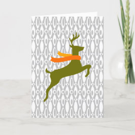 Tarjeta Festiva Reno con Bufanda