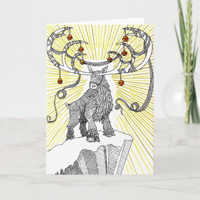 Tarjeta Festiva Reno del día de fiesta (Anverso)