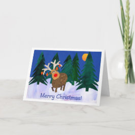 Tarjeta Festiva ¡Reno del navidad, Felices Navidad!