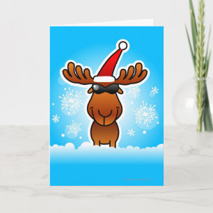 Tarjeta Festiva Reno que juega Santa