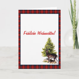 Tarjeta Festiva Reno Rojo, ¡Feliz Navidad!