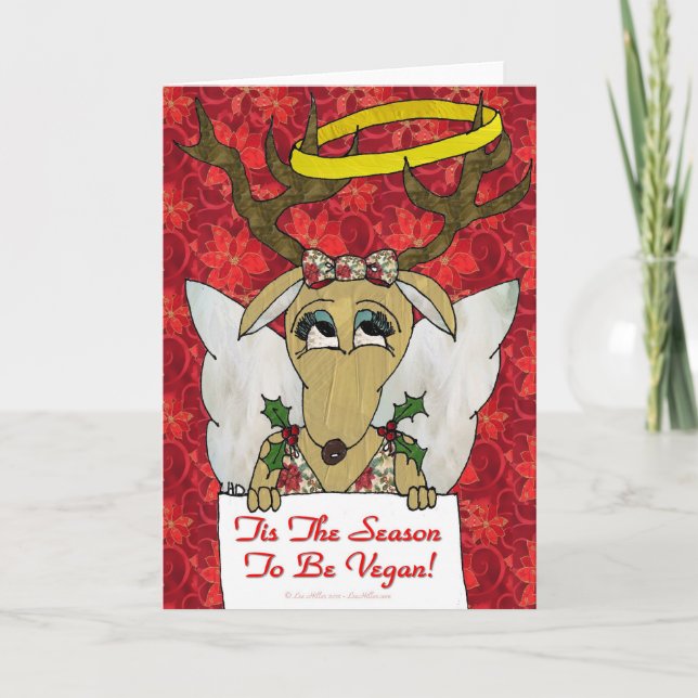 Tarjeta Festiva Reno Tis la estación a ser regalos del ángel del (Anverso)