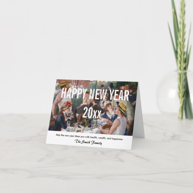 Tarjeta Festiva Renoir - Feliz Año Nuevo / Fiesta del Boating Lunc (Anverso)