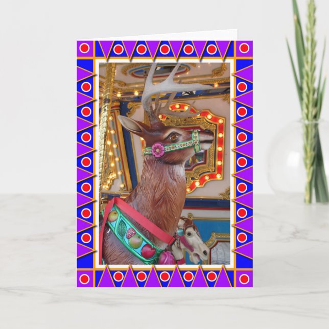 Tarjeta Festiva Renos carrusel (Anverso)