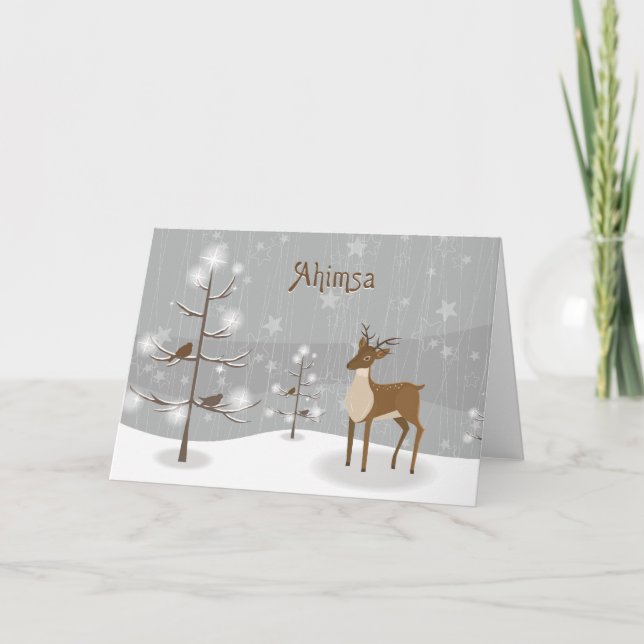Tarjeta Festiva Renos feriados de Ahimsa (Anverso)