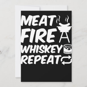 Tarjeta Festiva Repetición de Whiskey de Fuego de Carne Cera de
