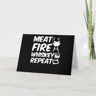 Tarjeta Festiva Repetición de Whiskey de Fuego de Carne Cera de